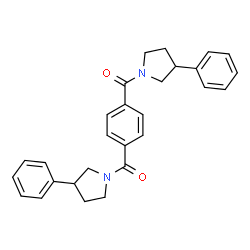 ChemSpider 2D Image | 1,4-Phenylenebis[(3-phenyl-1-pyrrolidinyl)methanone] | C28H28N2O2