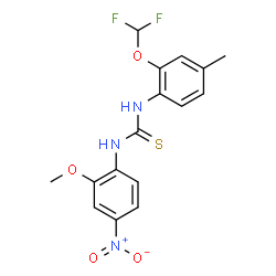 ChemSpider 2D Image | 1-[2-(Difluoromethoxy)-4-methylphenyl]-3-(2-methoxy-4-nitrophenyl)thiourea | C16H15F2N3O4S