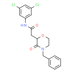 ChemSpider 2D Image | 2-(4-Benzyl-3-oxo-2-morpholinyl)-N-(3,5-dichlorophenyl)acetamide | C19H18Cl2N2O3
