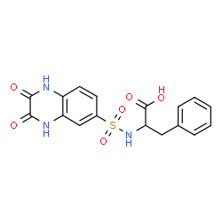 ChemSpider 2D Image | N-[(2,3-Dioxo-1,2,3,4-tetrahydro-6-quinoxalinyl)sulfonyl]phenylalanine | C17H15N3O6S
