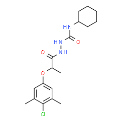 ChemSpider 2D Image | 2-[2-(4-Chloro-3,5-dimethylphenoxy)propanoyl]-N-cyclohexylhydrazinecarboxamide | C18H26ClN3O3