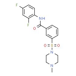 ChemSpider 2D Image | N-(2,4-Difluorophenyl)-3-[(4-methyl-1-piperazinyl)sulfonyl]benzamide | C18H19F2N3O3S