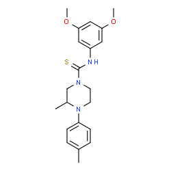 ChemSpider 2D Image | N-(3,5-Dimethoxyphenyl)-3-methyl-4-(4-methylphenyl)-1-piperazinecarbothioamide | C21H27N3O2S