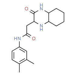ChemSpider 2D Image | N-(3,4-Dimethylphenyl)-2-(3-oxodecahydro-2-quinoxalinyl)acetamide | C18H25N3O2