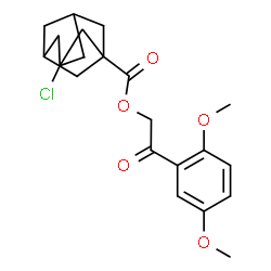 ChemSpider 2D Image | 2-(2,5-Dimethoxyphenyl)-2-oxoethyl 3-chloro-1-adamantanecarboxylate | C21H25ClO5