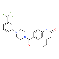 ChemSpider 2D Image | N-[4-({4-[3-(Trifluoromethyl)phenyl]-1-piperazinyl}carbonyl)phenyl]pentanamide | C23H26F3N3O2