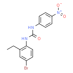 ChemSpider 2D Image | 1-(4-Bromo-2-ethylphenyl)-3-(4-nitrophenyl)urea | C15H14BrN3O3