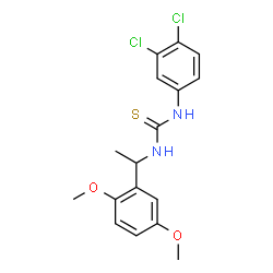 ChemSpider 2D Image | 1-(3,4-Dichlorophenyl)-3-[1-(2,5-dimethoxyphenyl)ethyl]thiourea | C17H18Cl2N2O2S