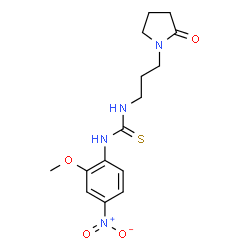 ChemSpider 2D Image | 1-(2-Methoxy-4-nitrophenyl)-3-[3-(2-oxo-1-pyrrolidinyl)propyl]thiourea | C15H20N4O4S