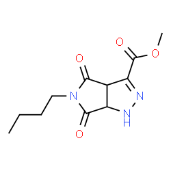 ChemSpider 2D Image | Methyl 5-butyl-4,6-dioxo-1,3a,4,5,6,6a-hexahydropyrrolo[3,4-c]pyrazole-3-carboxylate | C11H15N3O4