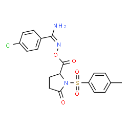 ChemSpider 2D Image | 4-Chloro-N-[({1-[(4-methylphenyl)sulfonyl]-5-oxo-2-pyrrolidinyl}carbonyl)oxy]benzenecarboximidamide | C19H18ClN3O5S
