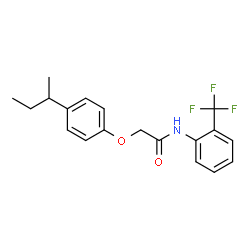 ChemSpider 2D Image | 2-(4-sec-Butylphenoxy)-N-[2-(trifluoromethyl)phenyl]acetamide | C19H20F3NO2