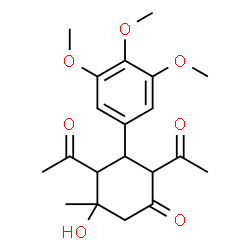ChemSpider 2D Image | 2,4-Diacetyl-5-hydroxy-5-methyl-3-(3,4,5-trimethoxyphenyl)cyclohexanone | C20H26O7