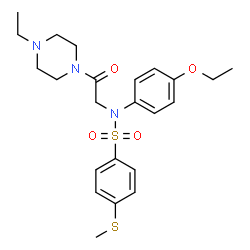 ChemSpider 2D Image | N-(4-Ethoxyphenyl)-N-[2-(4-ethyl-1-piperazinyl)-2-oxoethyl]-4-(methylsulfanyl)benzenesulfonamide | C23H31N3O4S2