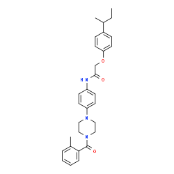 ChemSpider 2D Image | 2-(4-sec-Butylphenoxy)-N-{4-[4-(2-methylbenzoyl)-1-piperazinyl]phenyl}acetamide | C30H35N3O3