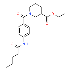ChemSpider 2D Image | Ethyl 1-[4-(pentanoylamino)benzoyl]-3-piperidinecarboxylate | C20H28N2O4