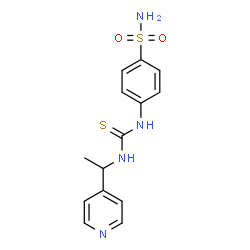 ChemSpider 2D Image | 4-({[1-(4-Pyridinyl)ethyl]carbamothioyl}amino)benzenesulfonamide | C14H16N4O2S2