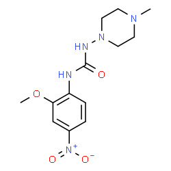 ChemSpider 2D Image | 1-(2-Methoxy-4-nitrophenyl)-3-(4-methyl-1-piperazinyl)urea | C13H19N5O4