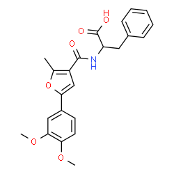 ChemSpider 2D Image | N-[5-(3,4-Dimethoxyphenyl)-2-methyl-3-furoyl]phenylalanine | C23H23NO6