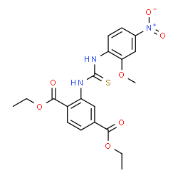 ChemSpider 2D Image | Diethyl 2-{[(2-methoxy-4-nitrophenyl)carbamothioyl]amino}terephthalate | C20H21N3O7S