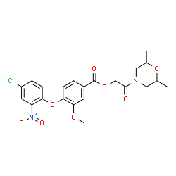 ChemSpider 2D Image | 2-(2,6-Dimethyl-4-morpholinyl)-2-oxoethyl 4-(4-chloro-2-nitrophenoxy)-3-methoxybenzoate | C22H23ClN2O8