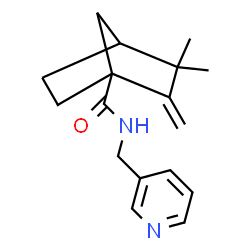 ChemSpider 2D Image | 3,3-Dimethyl-2-methylene-N-(3-pyridinylmethyl)bicyclo[2.2.1]heptane-1-carboxamide | C17H22N2O