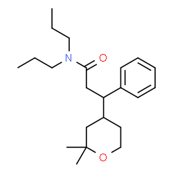 ChemSpider 2D Image | 3-(2,2-Dimethyltetrahydro-2H-pyran-4-yl)-3-phenyl-N,N-dipropylpropanamide | C22H35NO2