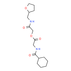 ChemSpider 2D Image | 2-Oxo-2-[(tetrahydro-2-furanylmethyl)amino]ethyl N-(cyclohexylcarbonyl)glycinate | C16H26N2O5