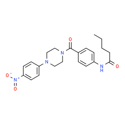 ChemSpider 2D Image | N-(4-{[4-(4-Nitrophenyl)-1-piperazinyl]carbonyl}phenyl)pentanamide | C22H26N4O4