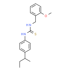 ChemSpider 2D Image | 1-(4-sec-Butylphenyl)-3-(2-methoxybenzyl)thiourea | C19H24N2OS