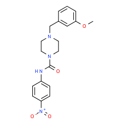 ChemSpider 2D Image | 4-(3-Methoxybenzyl)-N-(4-nitrophenyl)-1-piperazinecarboxamide | C19H22N4O4