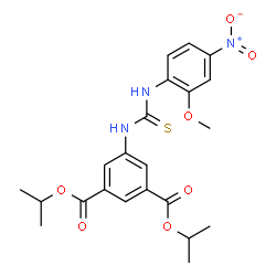 ChemSpider 2D Image | Diisopropyl 5-{[(2-methoxy-4-nitrophenyl)carbamothioyl]amino}isophthalate | C22H25N3O7S