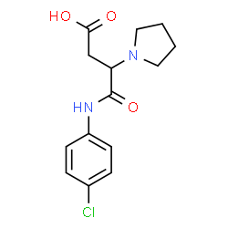 ChemSpider 2D Image | 4-[(4-Chlorophenyl)amino]-4-oxo-3-(1-pyrrolidinyl)butanoic acid | C14H17ClN2O3