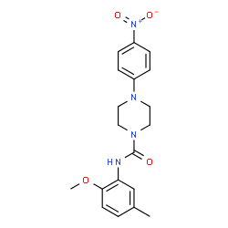 ChemSpider 2D Image | N-(2-Methoxy-5-methylphenyl)-4-(4-nitrophenyl)-1-piperazinecarboxamide | C19H22N4O4