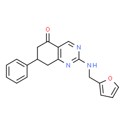 ChemSpider 2D Image | 2-[(2-Furylmethyl)amino]-7-phenyl-7,8-dihydro-5(6H)-quinazolinone | C19H17N3O2