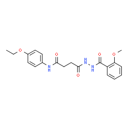 ChemSpider 2D Image | N-(4-Ethoxyphenyl)-4-[2-(2-methoxybenzoyl)hydrazino]-4-oxobutanamide | C20H23N3O5