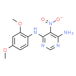 ChemSpider 2D Image | N-(2,4-Dimethoxyphenyl)-5-nitro-4,6-pyrimidinediamine | C12H13N5O4