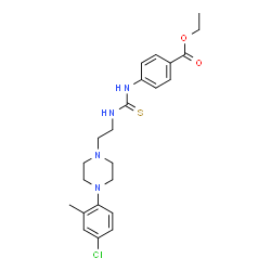 ChemSpider 2D Image | Ethyl 4-[({2-[4-(4-chloro-2-methylphenyl)-1-piperazinyl]ethyl}carbamothioyl)amino]benzoate | C23H29ClN4O2S
