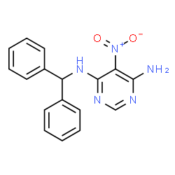 ChemSpider 2D Image | N-(Diphenylmethyl)-5-nitro-4,6-pyrimidinediamine | C17H15N5O2
