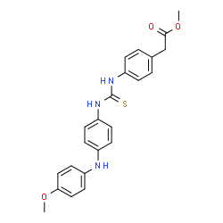 ChemSpider 2D Image | Methyl {4-[({4-[(4-methoxyphenyl)amino]phenyl}carbamothioyl)amino]phenyl}acetate | C23H23N3O3S