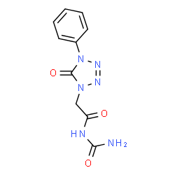 ChemSpider 2D Image | N-Carbamoyl-2-(5-oxo-4-phenyl-4,5-dihydro-1H-tetrazol-1-yl)acetamide | C10H10N6O3