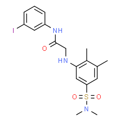 ChemSpider 2D Image | N~2~-[5-(Dimethylsulfamoyl)-2,3-dimethylphenyl]-N-(3-iodophenyl)glycinamide | C18H22IN3O3S