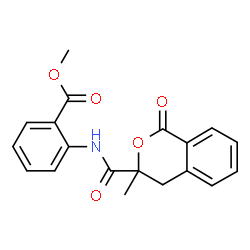 ChemSpider 2D Image | 2-[(3-Methyl-1-oxo-isochroman-3-carbonyl)-amino]-benzoic acid methyl ester | C19H17NO5