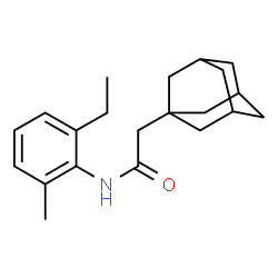 ChemSpider 2D Image | 2-(Adamantan-1-yl)-N-(2-ethyl-6-methylphenyl)acetamide | C21H29NO