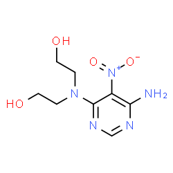 ChemSpider 2D Image | 2,2'-[(6-Amino-5-nitro-4-pyrimidinyl)imino]diethanol | C8H13N5O4
