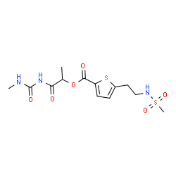 ChemSpider 2D Image | 1-[(Methylcarbamoyl)amino]-1-oxo-2-propanyl 5-{2-[(methylsulfonyl)amino]ethyl}-2-thiophenecarboxylate | C13H19N3O6S2