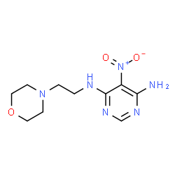 ChemSpider 2D Image | N-[2-(4-Morpholinyl)ethyl]-5-nitro-4,6-pyrimidinediamine | C10H16N6O3