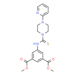 ChemSpider 2D Image | Dimethyl 5-({[4-(pyridin-2-yl)piperazin-1-yl]carbothioyl}amino)isophthalate | C20H22N4O4S