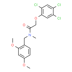 ChemSpider 2D Image | N-(2,4-Dimethoxybenzyl)-N-methyl-2-(2,4,5-trichlorophenoxy)acetamide | C18H18Cl3NO4