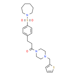 ChemSpider 2D Image | 3-[4-(1-Azepanylsulfonyl)phenyl]-1-[4-(2-thienylmethyl)-1-piperazinyl]-1-propanone | C24H33N3O3S2